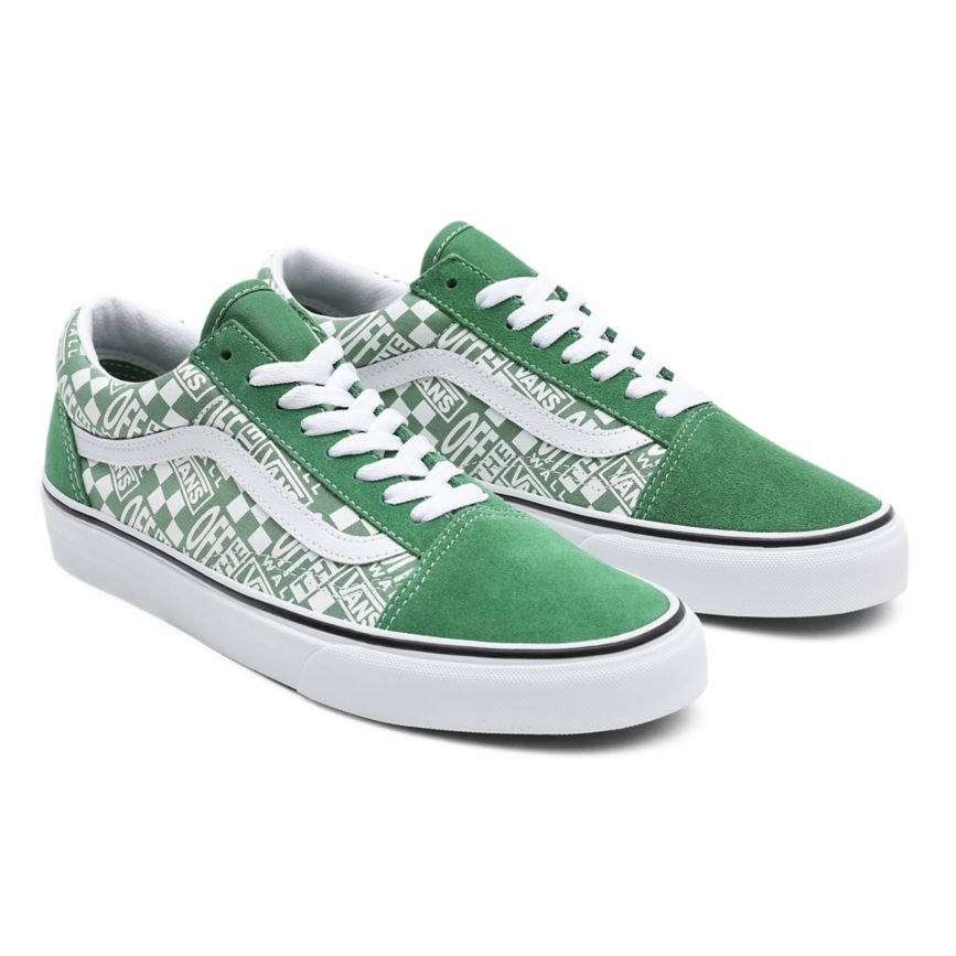 Men's Vans Off The Wall Old Skool Classics India - Green/White [PM8562493]